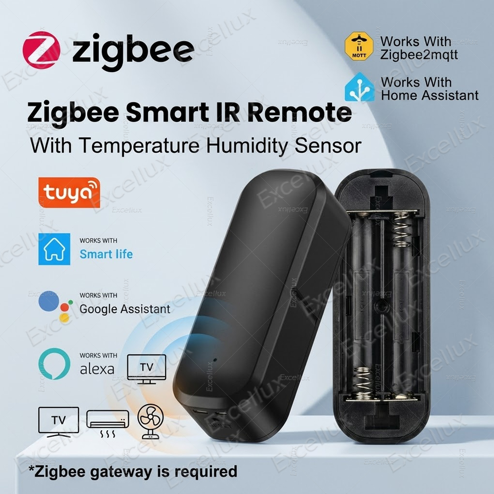 Universal Remote Smart Home - ซิกบี ไร้สาย ไออาร์รีโมทคอนโทรลอินฟราเรดไร้สายแบบสากลสำหรับทีวีเครื่องปรับอากาศระบบอัตโนมัติทำงานร่วมกับสมาร์ทไลฟ์ TUYA Z2M
