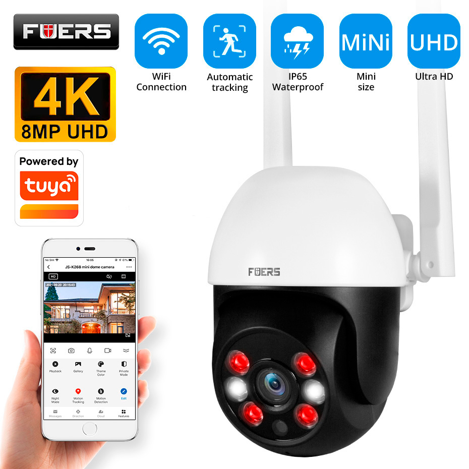Smart Home Camera Ezviz - กล้องวงจรปิด Fuers 8MP 4K IP สำหรับภายนอกอาคาร