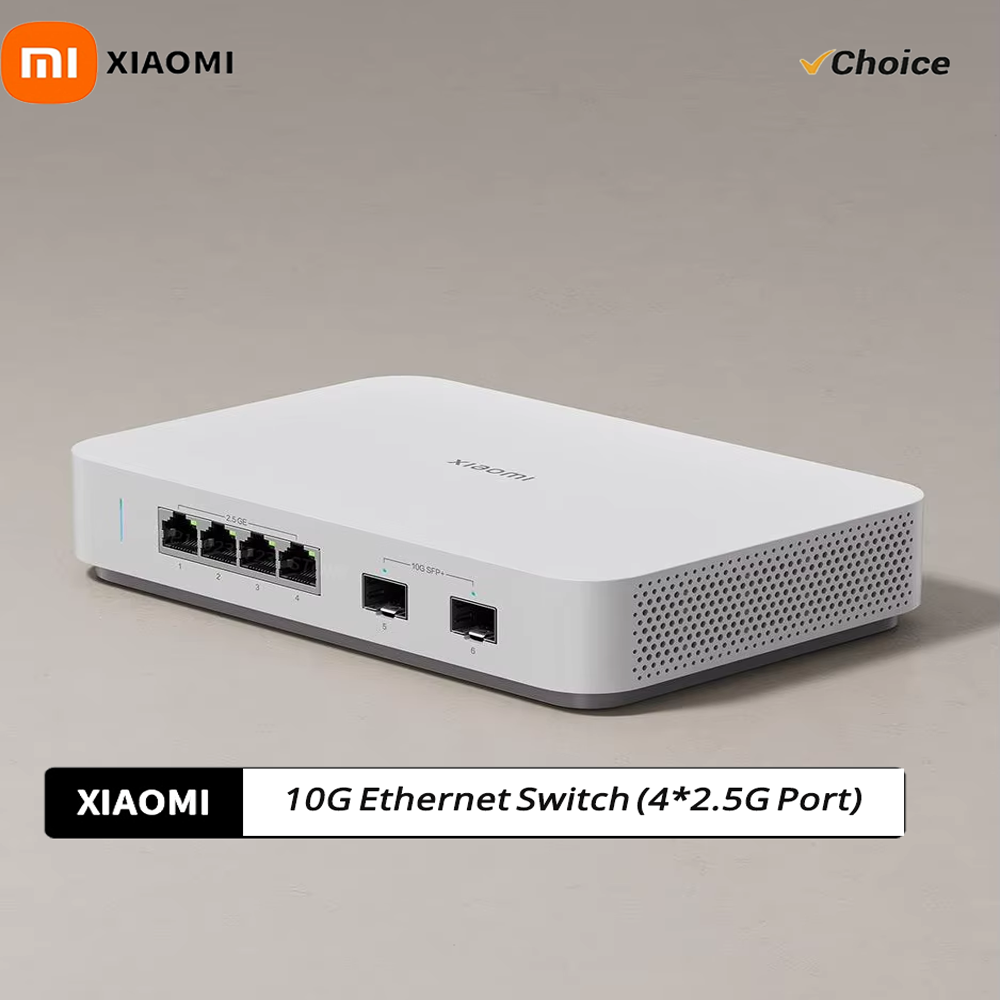 Smart Home Hub 2 - ใหม่เสี่ยวหมี่ 10G อีเธอร์เน็ตสวิตช์ 4×2.5G+2×10GMbps มินิสวิตช์เครือข่าย VLAN
