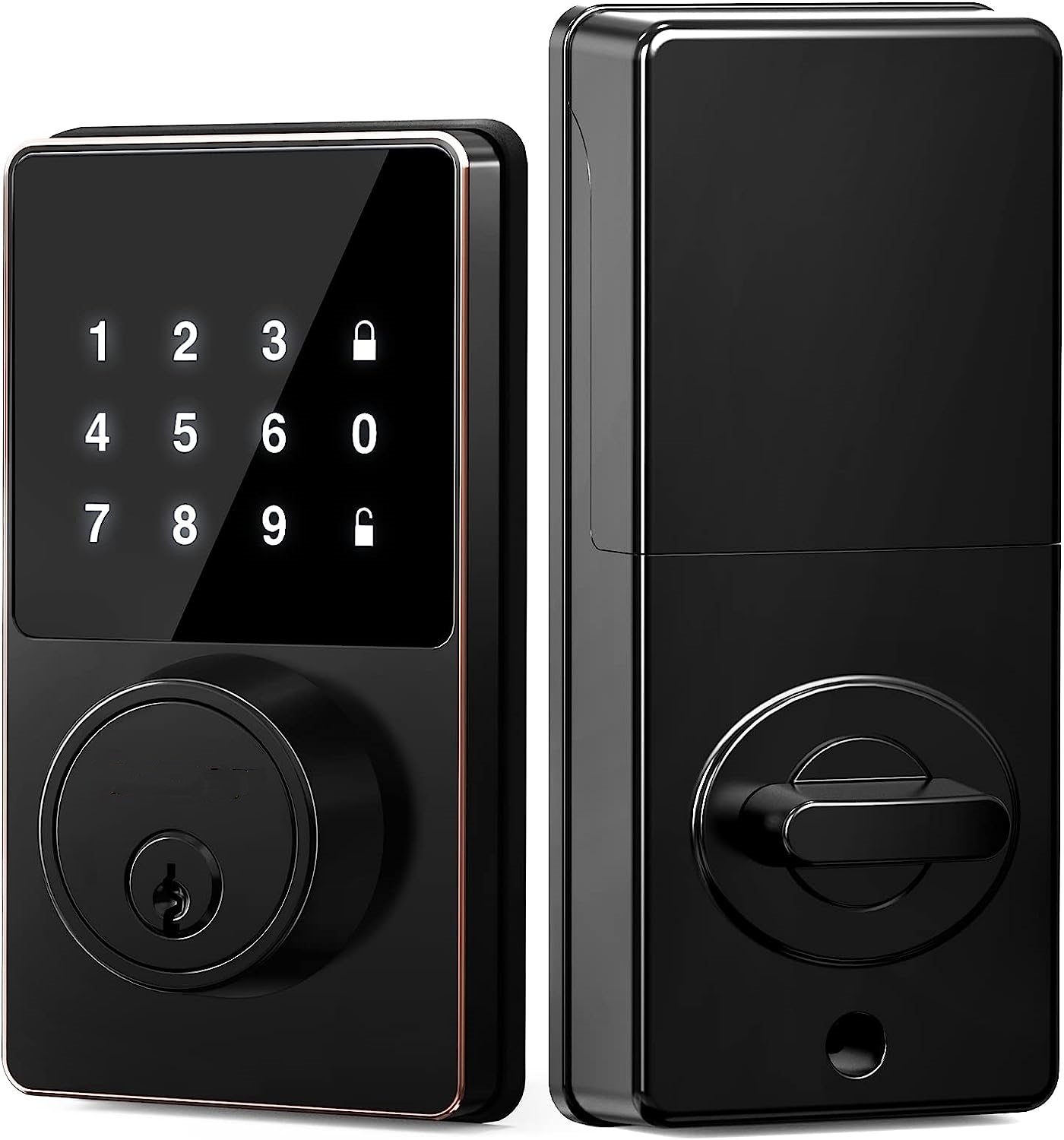 Smart Home Door Lock - สมาร์ทล็อคพร้อมรหัสผ่าน, ล็อคประตูแบบไม่ใช้กุญแจพร้อมปุ่มกดแบบหน้าจอสัมผัส, ติดตั้งง่าย, ปลดล็อคผ่านแอพ, รหัสผู้ใช้ 50