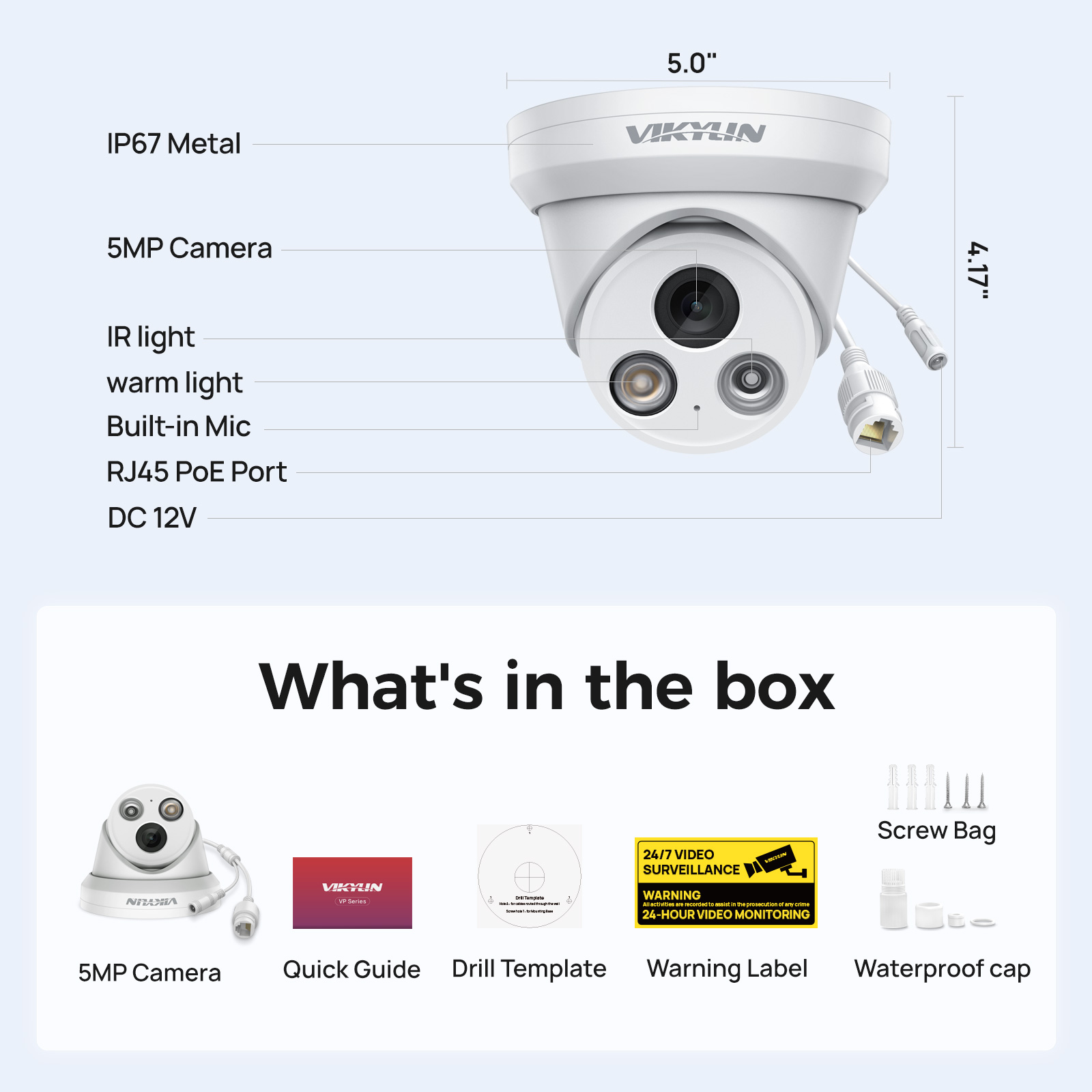 VIKYLIN 5MP สมาร์ทกล้อง IP แบบ - Smart Home Microsoft บทวิจารณ์และราคา