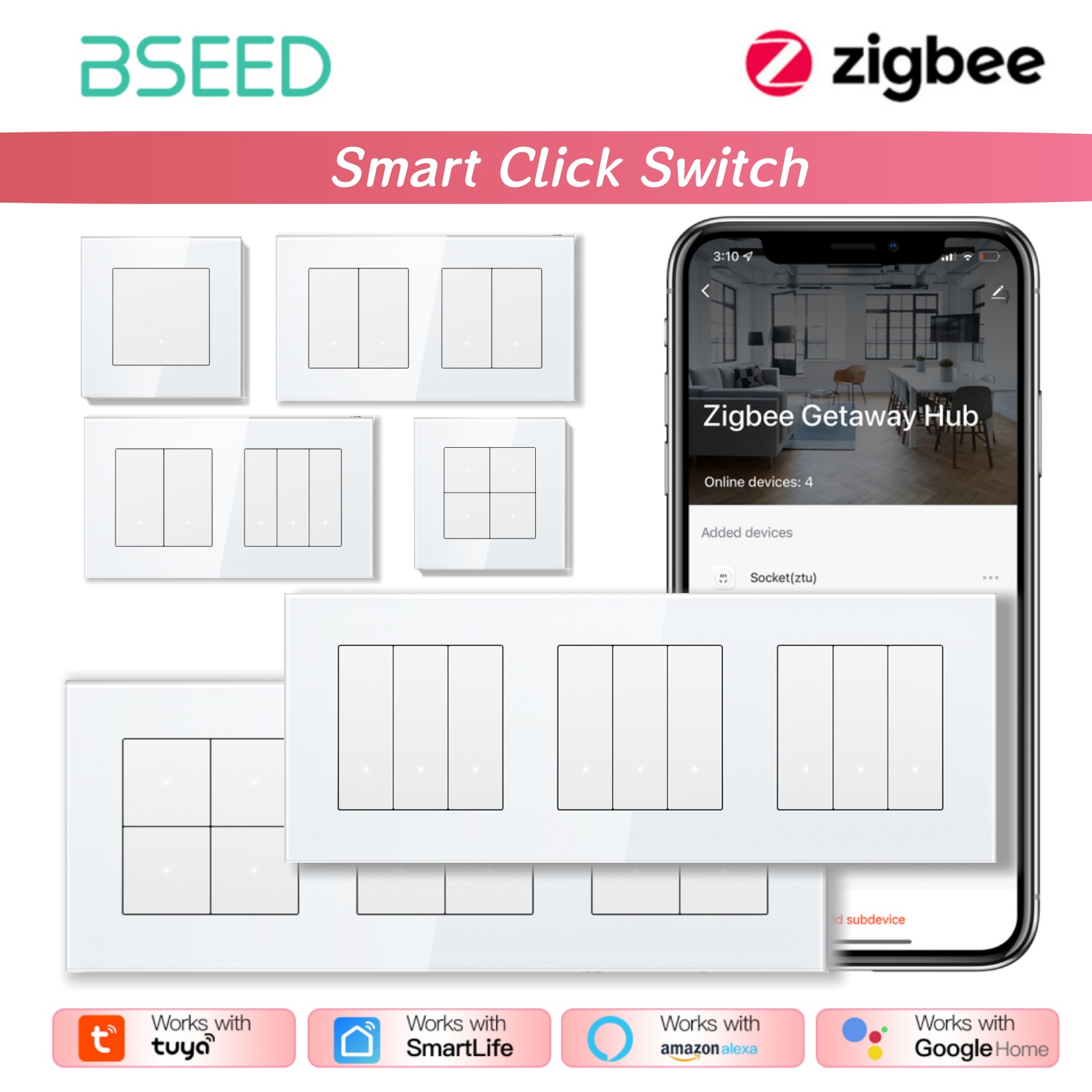 สวิตช์ไฟอัจฉริยะแบบกดติดผนัง B - Smart Home Yellow บทวิจารณ์และราคา
