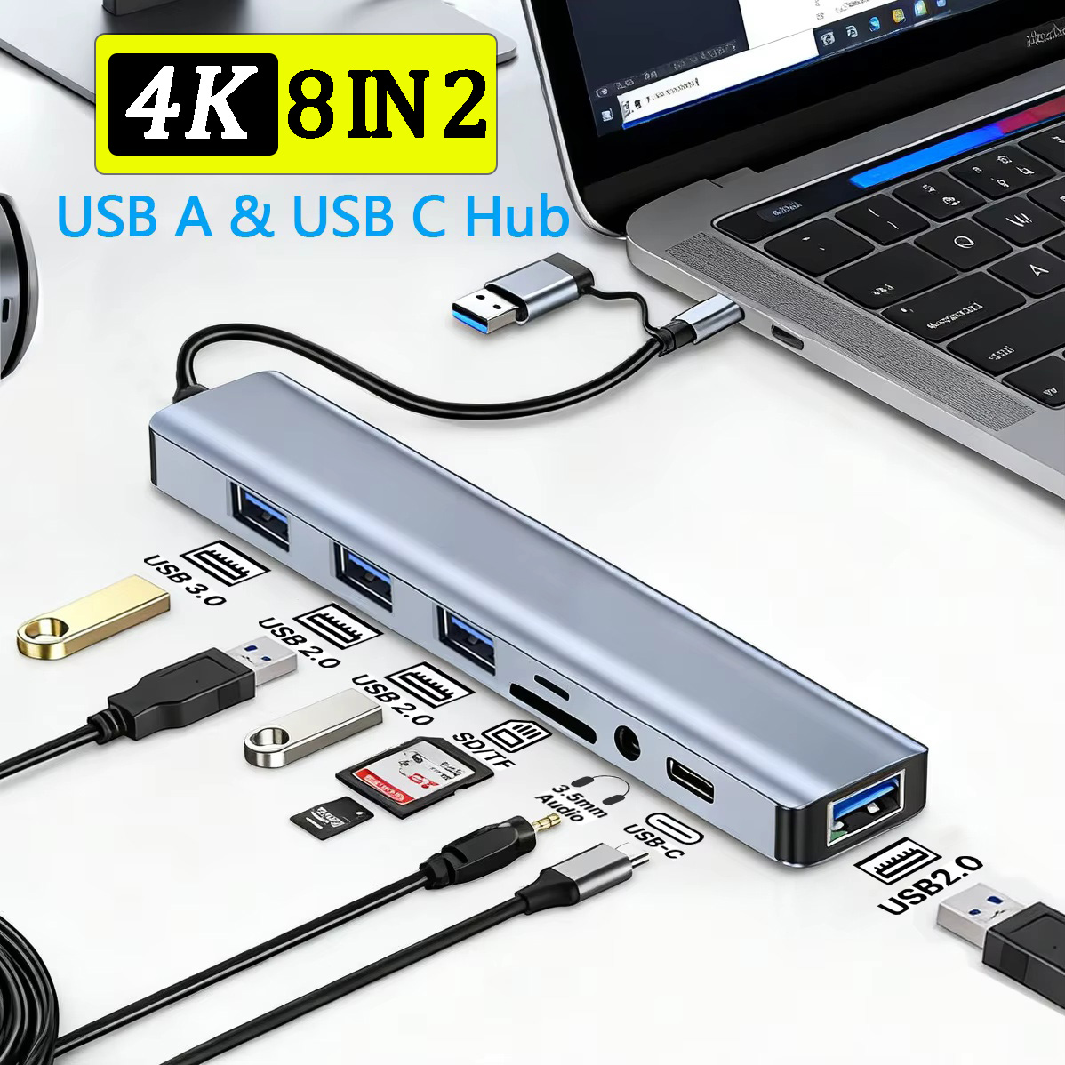 ฮับ USB C 8 in 2 ตัวแปลงมัลติพ - Smart Home Hub 2 บทวิจารณ์และราคา