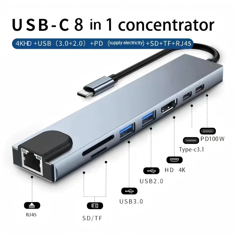 8IN1/2 ด็อกกิ้งสเตชัน Type-C แ - Smart Home Hub 2 บทวิจารณ์และราคา